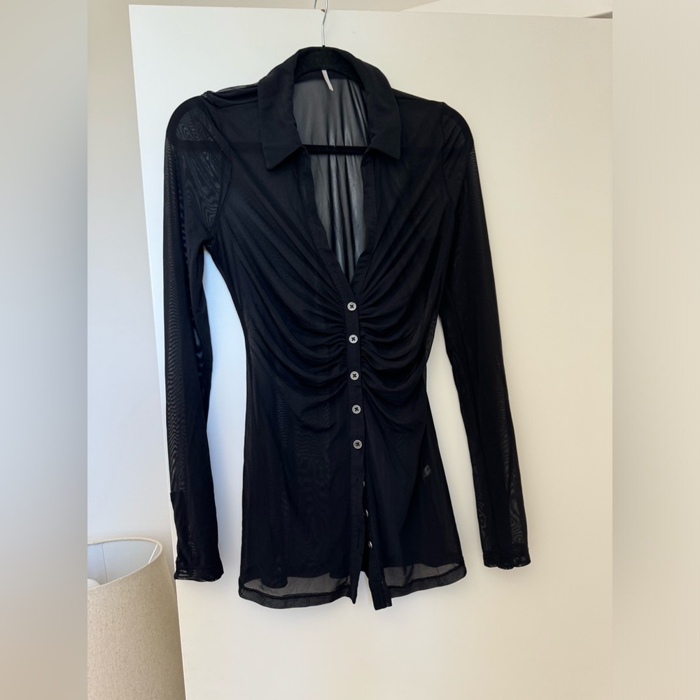 Free People No Flaws Sheer Button up